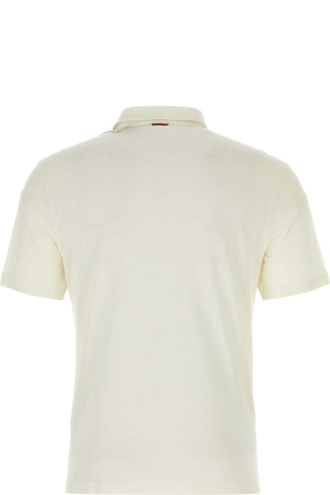 Topwear for Men Zegna Ivory Piquet Polo Shirt