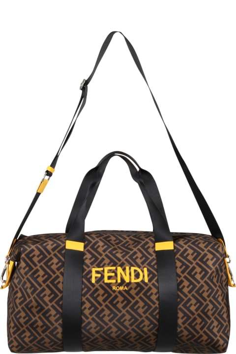 Accessories & Gifts for Boys Fendi Brown Bag For Kids With Black Ff And Yellow Logo