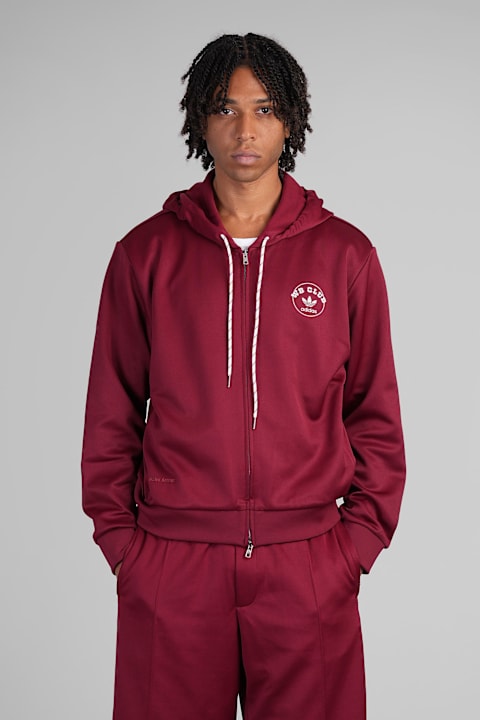 Adidas Originals by Wales Bonner for Men Adidas Originals by Wales Bonner Track Hoodie Sweatshirt In Bordeaux Cotton