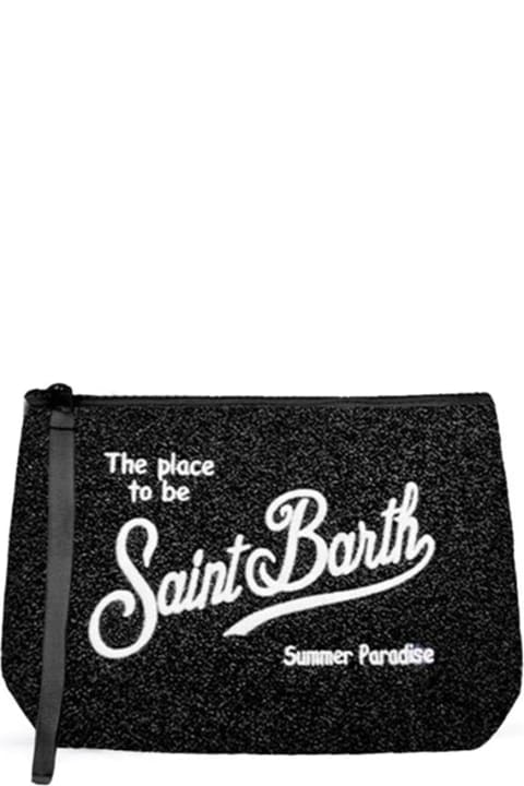 ウィメンズ新着アイテム MC2 Saint Barth Aline Black Lurex Clutch Bag