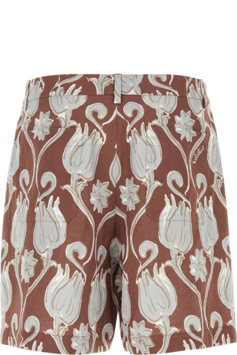 Valentino Garavani Pants for Men Valentino Garavani Printed Linen Bermuda Shorts