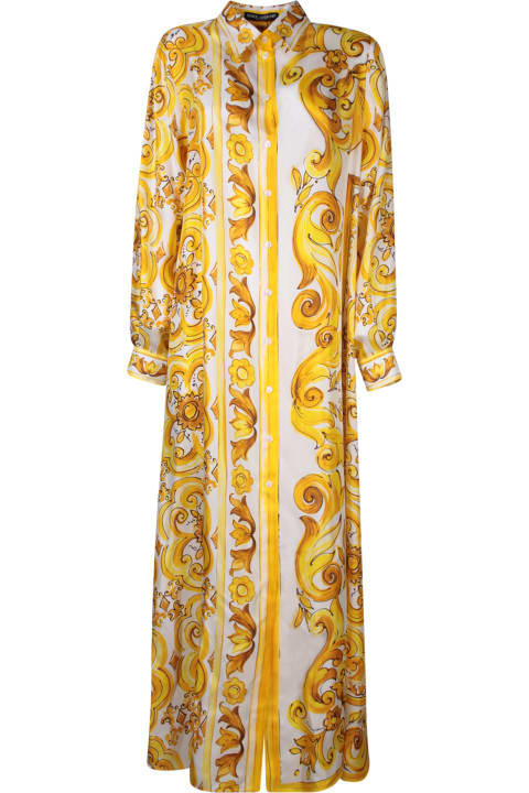 Dolce & Gabbana for Women Dolce & Gabbana Yellow Maiolica Long Dress