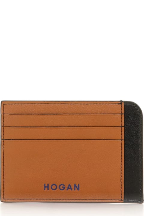 Wallets for Men Hogan Leather Card Holder With Logo