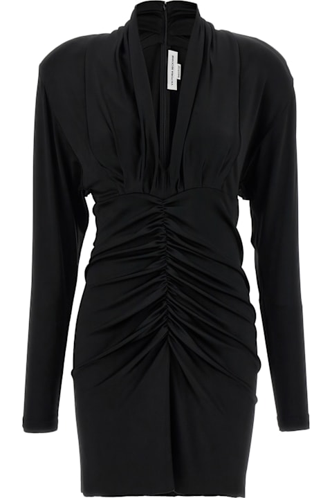 Victoria Beckham فساتين لـ السيدات Victoria Beckham 'long Sleeve Ruched Mini' Dress