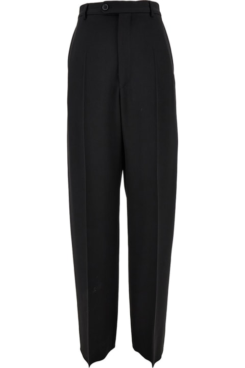 Fashion for Women Balenciaga 'baggy Tailored' Black Pants With Creased Leg In Wool Woman