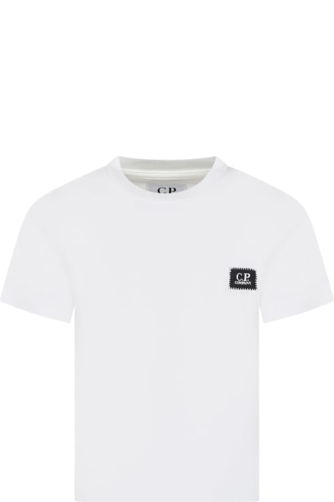 C.P. Company Undersixteen T-Shirts & Polo Shirts for Boys C.P. Company Undersixteen White T-shirt For Boy With Logo