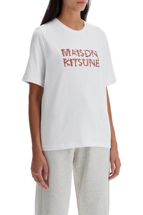 ウィメンズ Maison Kitsunéのトップス Maison Kitsuné Woodland Alphabet T-shirt