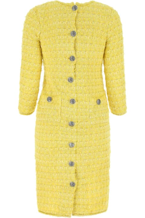 Balenciaga Clothing for Women Balenciaga Yellow Fabric Back-to-front Midi Dress