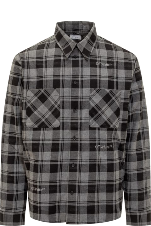 Off-White Men Off-White Check Patterned Buttoned Shirt