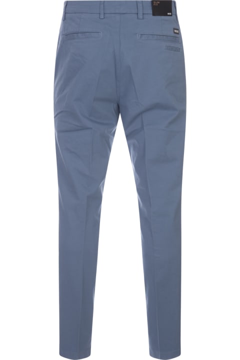 Hugo Boss for Men Hugo Boss Slim Fit Chino Trousers In Dust Blue Stretch Gabardine