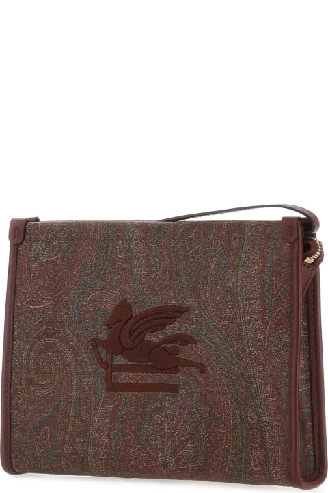 Bags for Men Etro Printed Fabric Pouch