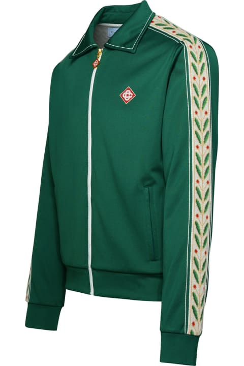 Casablanca Sweaters for Men Casablanca 'laurel' Green Cotton Blend Sweatshirt