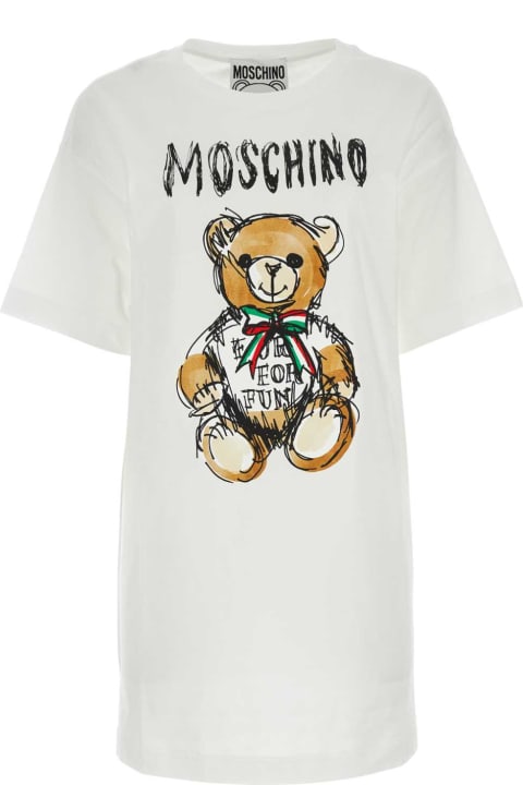 Moschino Topwear for Women Moschino White Cotton T-shirt Dress