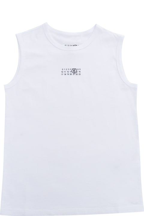 Fashion for Girls MM6 Maison Margiela White Tank Top With Print