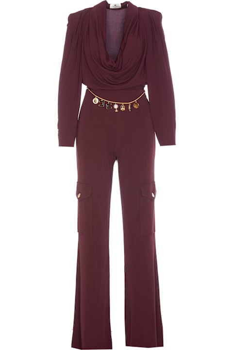 Elisabetta Franchi Pants & Shorts for Women Elisabetta Franchi Jersey Jumpsuit With Charms Belt