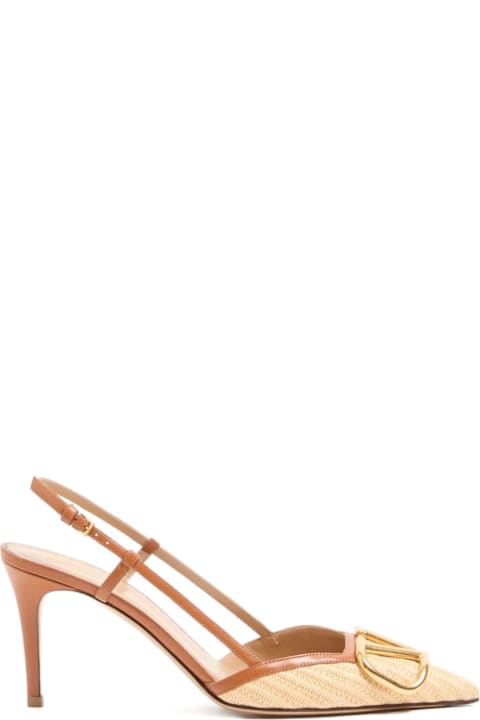 Valentino Garavani Vlogo Signature Leather Slingback Pumps