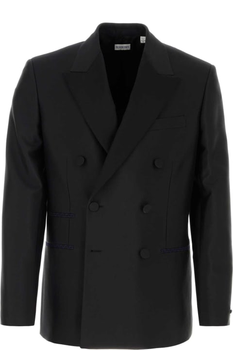 Coats & Jackets for Men Burberry Black Wool Blend Blazer