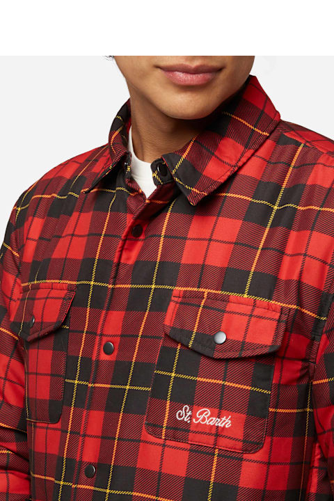 Homeware MC2 Saint Barth Technic Fabric Overshirt Chalet With Check Print