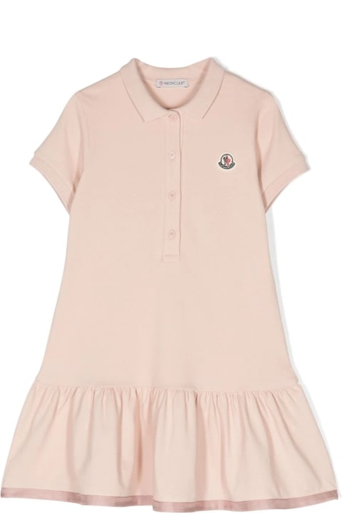 Fashion for Girls Moncler Pink Polo Style Dress With Logo Patch