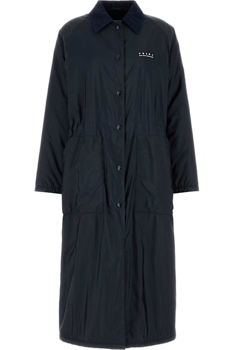 コート Prada Midnight Blue Re-Nylon Trench Coat Blue Re-Nylon raincoat | PRADA