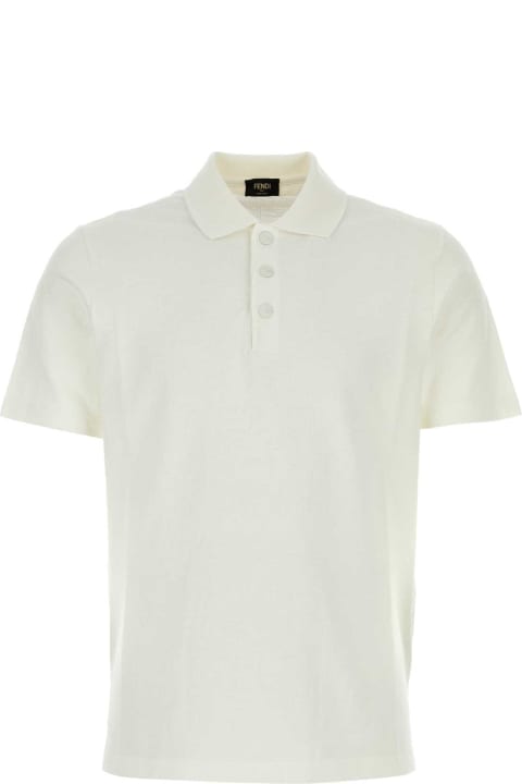 Sale for Men Fendi White Piquet Polo Shirt