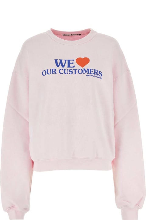 Alexander Wang Fleeces & Tracksuits for Women Alexander Wang Pastel Pink Cotton Sweatshirt