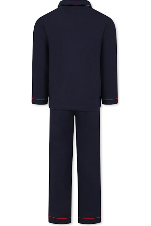 Petit Bateau Jumpsuits for Boys Petit Bateau Blue Pajamas For Boy With Logo