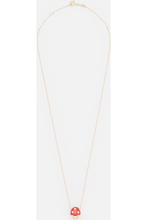 Necklaces for Women Aliita 9k Gold Amanita Red W/white Pois Necklace