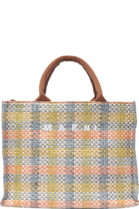 ウィメンズ Marniのバッグ Marni Small Basket Bag Rafia Tissue