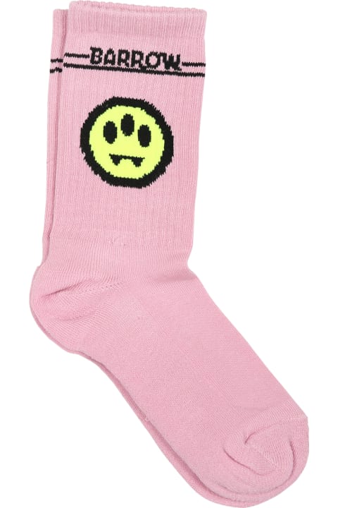 Barrow Underwear for Boys Barrow Pink Socks For Kids With Logo And Smiley