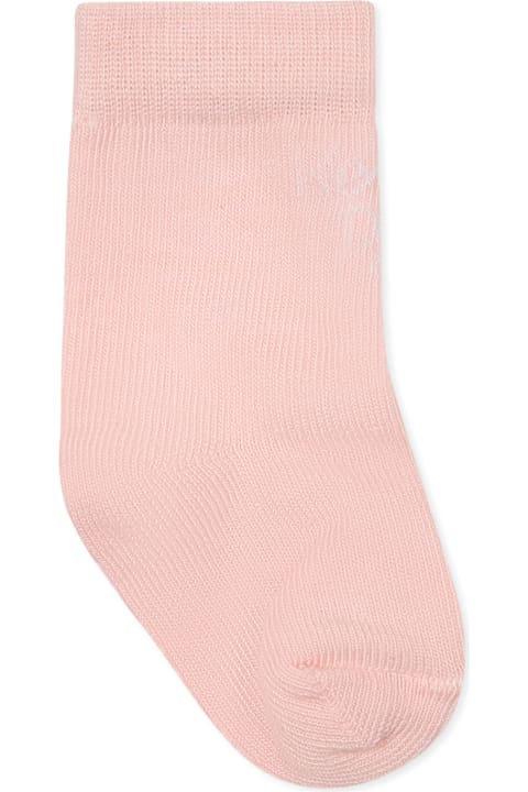 Shoes for Baby Boys Kenzo Kids Pink Socks Set For Baby Girl With Logo