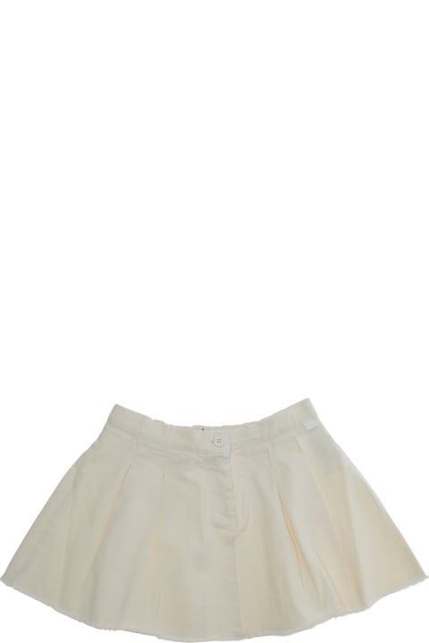 Il Gufo Bottoms for Girls Il Gufo White Skirt With Logo Patch On The Front And Pleated Details In Cotton Girl