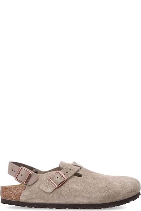 Birkenstock Tokio Nubuck Leather Mules With Strap