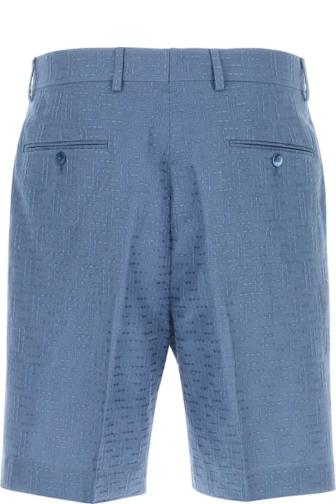 Fashion for Men Fendi Cerulean Blue Linen Blend Bermuda Shorts