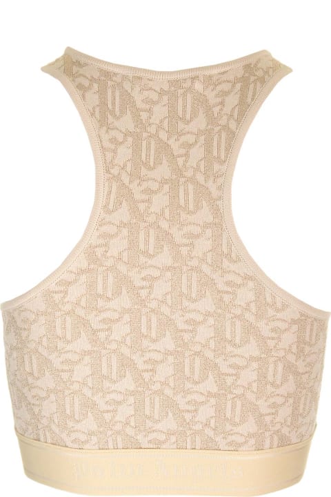 Palm Angels Topwear for Women Palm Angels Lurex Knit Top With Monogram