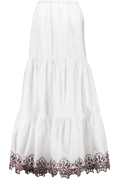 Amotea Clothing for Women Amotea Charlotte In White Cotton With Cut-out Flowers