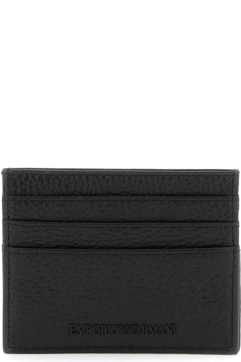 Emporio Armani Wallets for Men Emporio Armani Grained Leather Cardholder