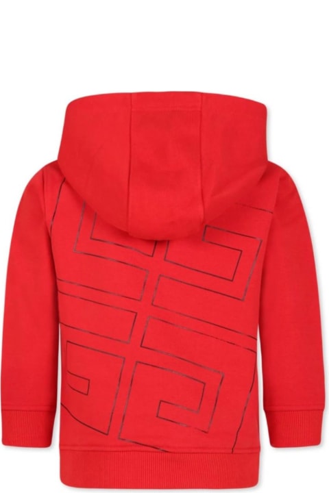 Sale for Kids Givenchy Red Hoodie With 4g Logo In Cotton Blend Boy