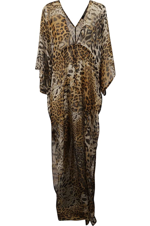 ウィメンズ新着アイテム Roberto Cavalli Animalier Print Loose Fit Long Dress