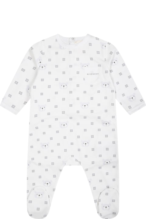ベビーガールズ ボディスーツ＆セットアップ Givenchy White Set For Babies With Logo