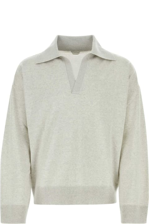 Clothing Sale for Men Bottega Veneta Melange Light Grey Wool Sweater