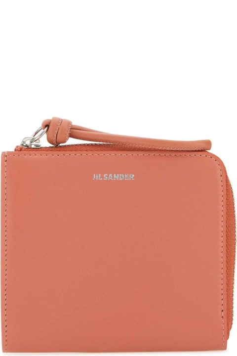 Wallets for Women Jil Sander Salmon Leather Card Holder