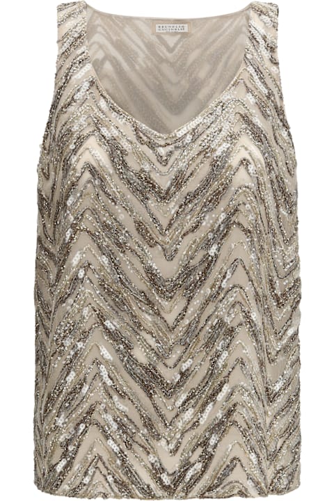 Brunello Cucinelli for Kids Brunello Cucinelli Embroidered Top