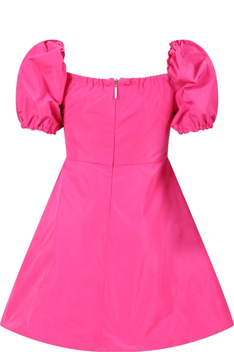 Sale for Kids MSGM Fuchsia Dress For Girl With Black Logo