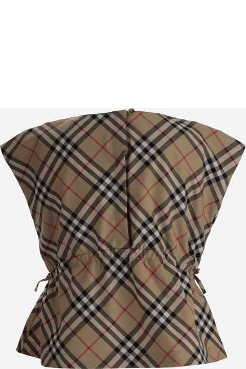 Fashion for Girls Burberry Stretch Cotton Blouse With Check Pattern