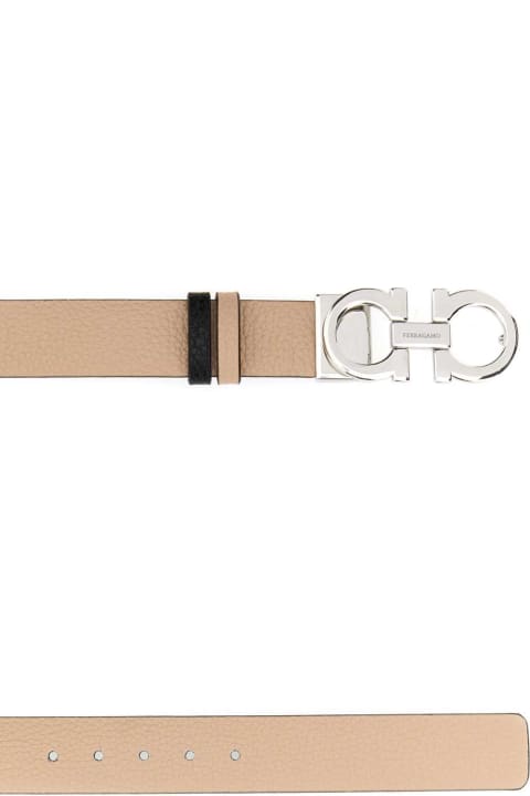 Belts for Women Ferragamo Cappuccino Leather Reversible Belt