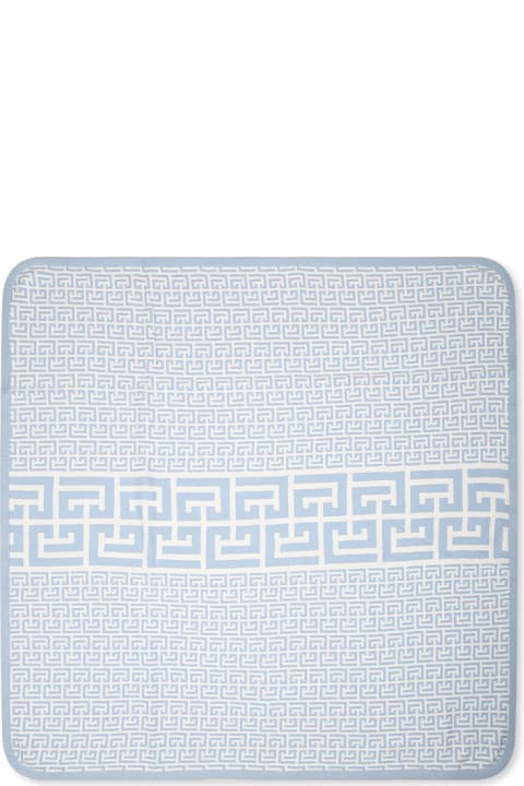 Accessories & Gifts for Baby Boys Balmain Light Blue Blanket For Baby Boy With Geometric Pattern