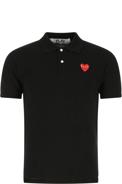 メンズ Comme des Garçons Playのシャツ Comme des Garçons Play Black Piquet Polo Shirt