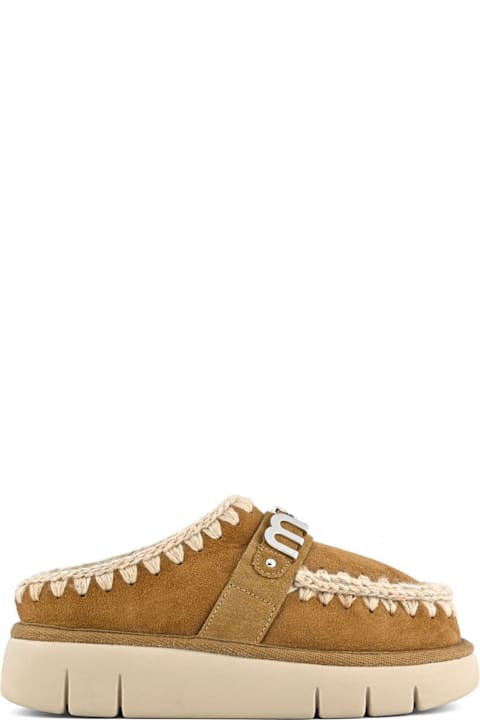 Homeware Mou Brown Double-face Sheepskin Bounce Clog