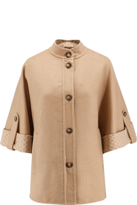 آخر صيحات الموضة من السيدات Max Mara Virgin Wool And Cashmere Cape Wih Pockets On The Front